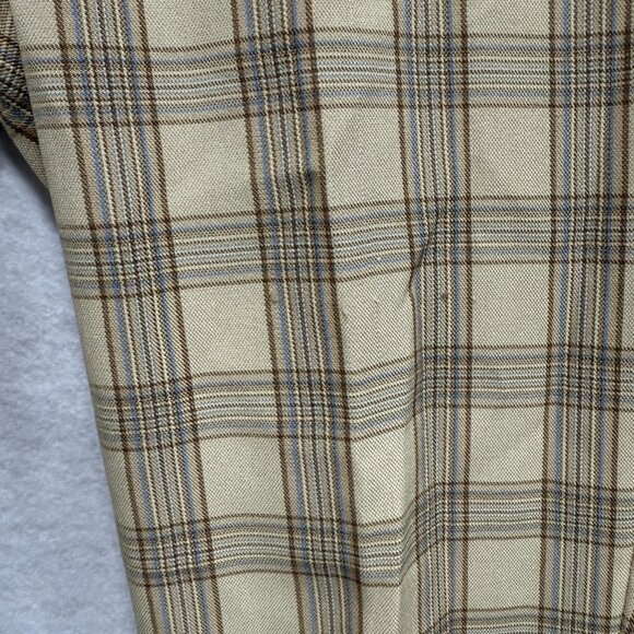 Bohme Pants Womens XS Beige Plaid Trousers Stretch Slim Fit Flat Front Dress - Picture 11 of 12